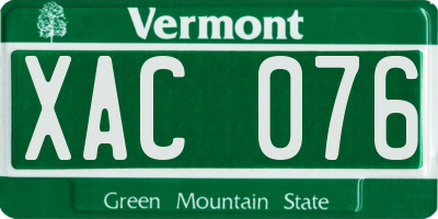 VT license plate XAC076