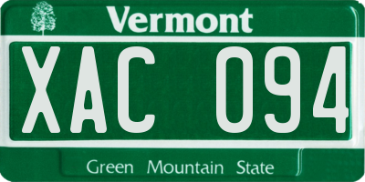 VT license plate XAC094