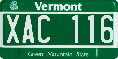 VT license plate XAC116