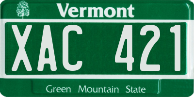 VT license plate XAC421