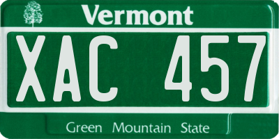 VT license plate XAC457