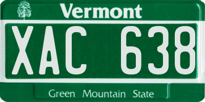 VT license plate XAC638