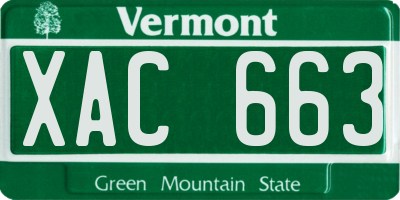 VT license plate XAC663