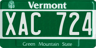 VT license plate XAC724