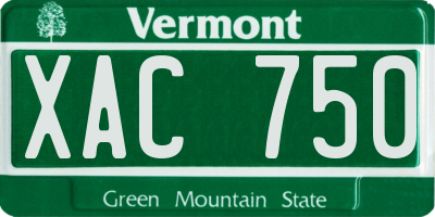 VT license plate XAC750