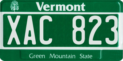 VT license plate XAC823