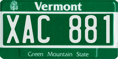 VT license plate XAC881