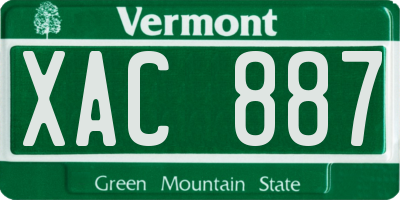VT license plate XAC887