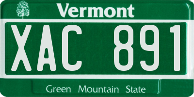 VT license plate XAC891
