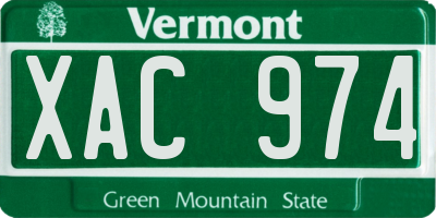 VT license plate XAC974