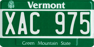 VT license plate XAC975