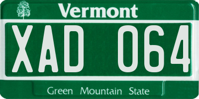 VT license plate XAD064