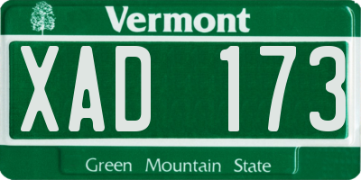VT license plate XAD173