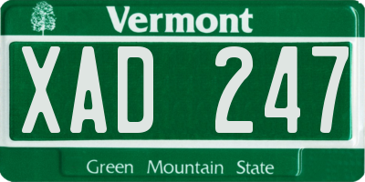 VT license plate XAD247