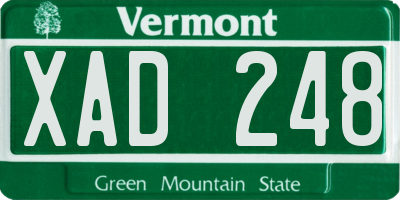 VT license plate XAD248