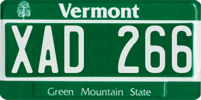 VT license plate XAD266