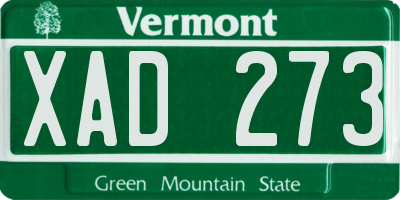 VT license plate XAD273