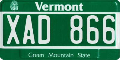 VT license plate XAD866
