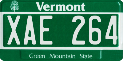 VT license plate XAE264