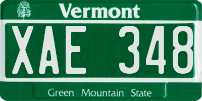 VT license plate XAE348