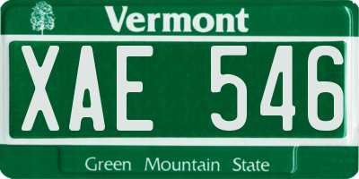 VT license plate XAE546