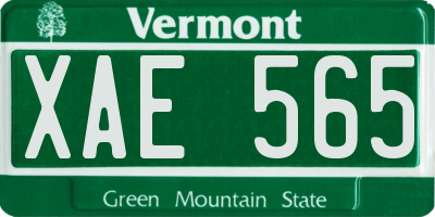 VT license plate XAE565