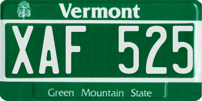 VT license plate XAF525