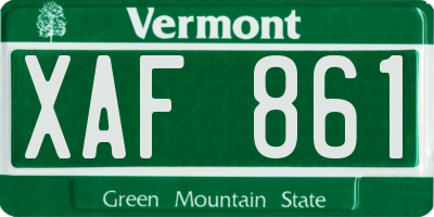 VT license plate XAF861