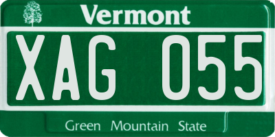 VT license plate XAG055