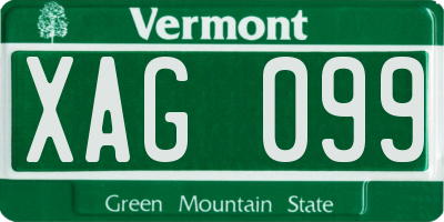 VT license plate XAG099