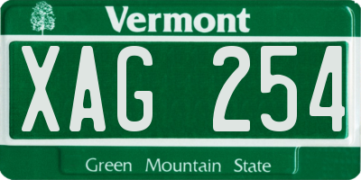 VT license plate XAG254