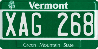 VT license plate XAG268