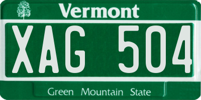 VT license plate XAG504
