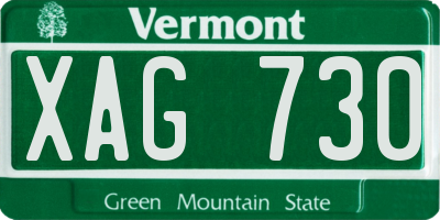 VT license plate XAG730