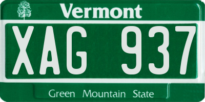 VT license plate XAG937