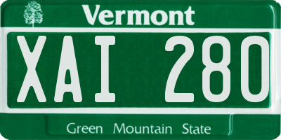 VT license plate XAI280