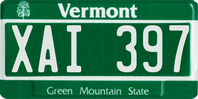 VT license plate XAI397