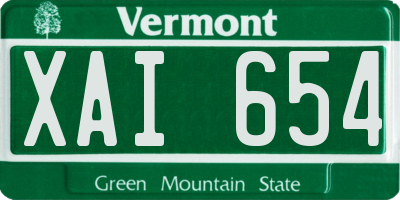 VT license plate XAI654