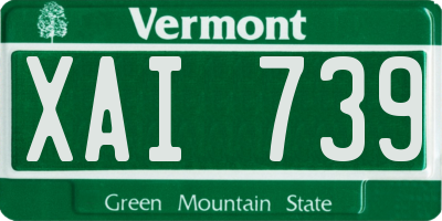 VT license plate XAI739