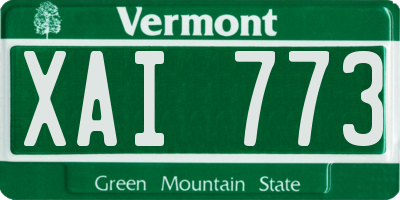 VT license plate XAI773