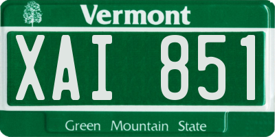 VT license plate XAI851
