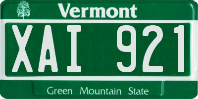 VT license plate XAI921