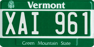VT license plate XAI961