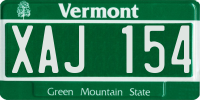 VT license plate XAJ154