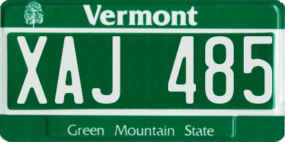 VT license plate XAJ485