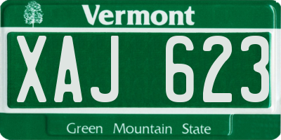 VT license plate XAJ623