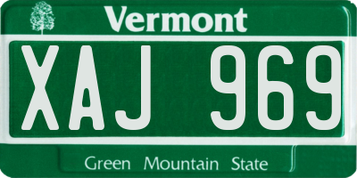 VT license plate XAJ969
