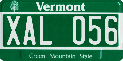VT license plate XAL056