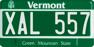 VT license plate XAL557