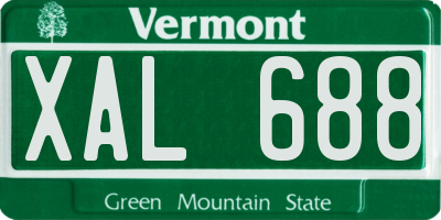 VT license plate XAL688